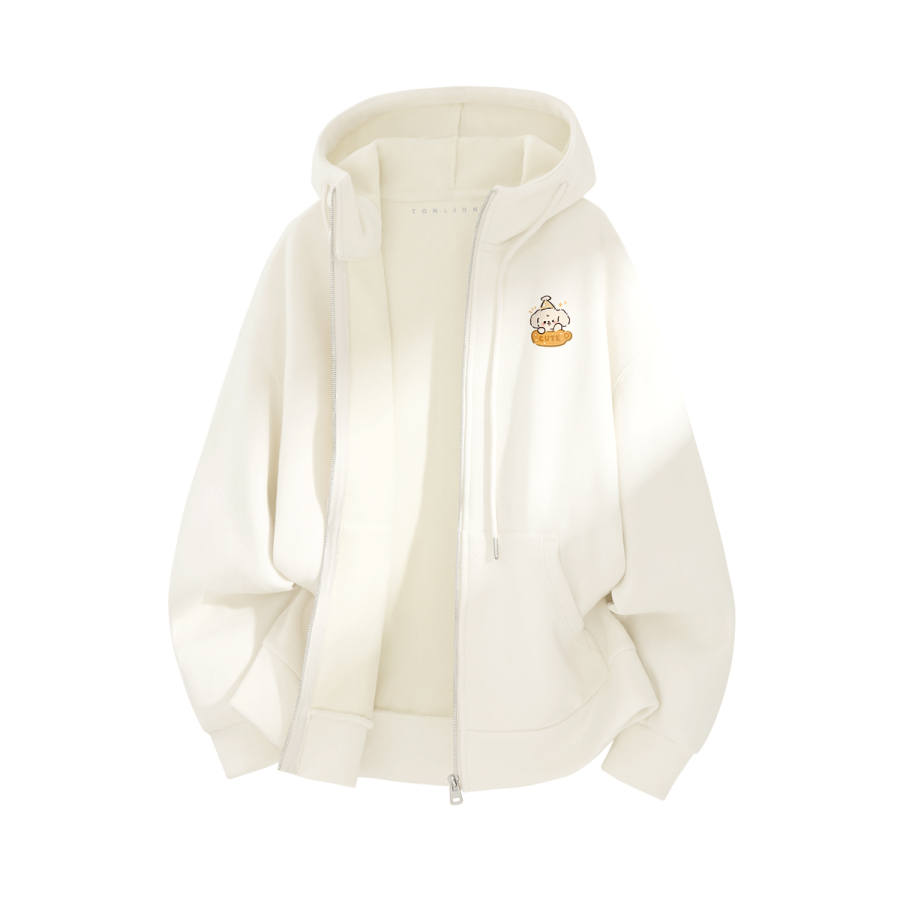 Tonlion Sweatshirts Women's Hooded Moderate Cardigan