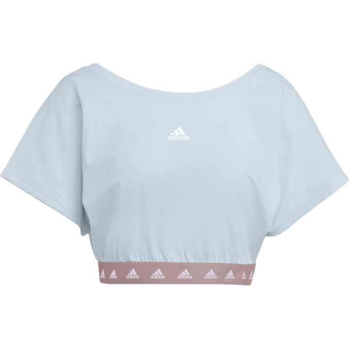 Adidas Adidas Crop Tops Women's Sky Blue Crew Neck Moderate