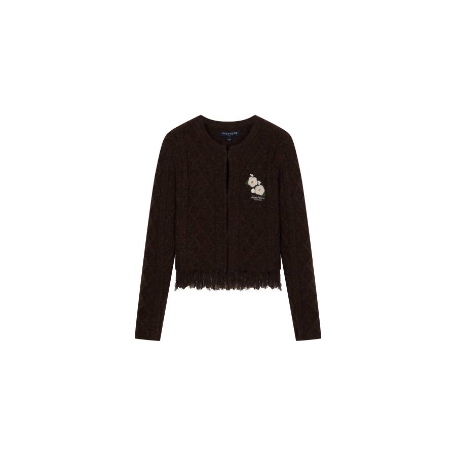 Teenie Weenie Knitwear Women's Crew Neck Moderate Cardigan