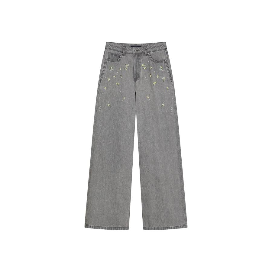 Teenie Weenie Jeans Women's Gray Moderate Straight Fit Pants