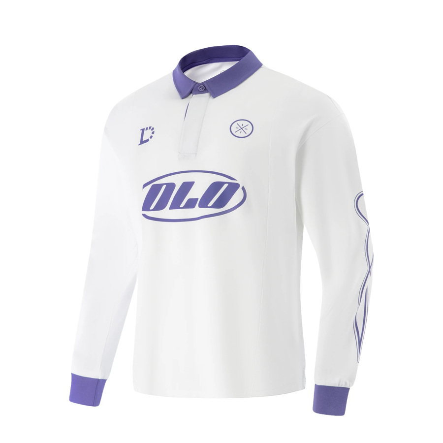 Li-Ning Li Ning Polo Shirts Men's Standard White/Wealth Purple Polo Collar Moderate Straight Fit