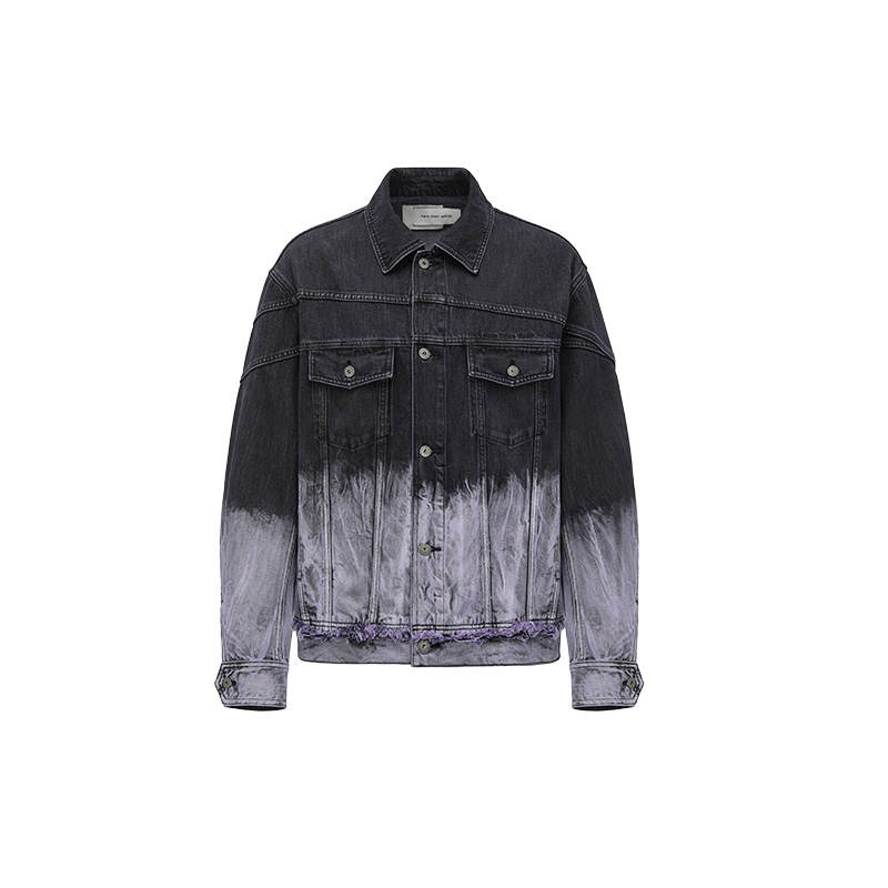 Feng Chen Wang Feng Chen Wang disstressed-effect tie-dye denim jacket