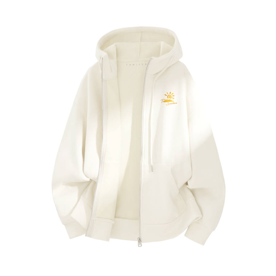 Tonlion Sweatshirts Women's Hooded Moderate Cardigan