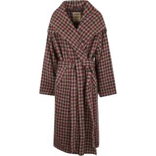 UMA WANG Checked Frayed Coat