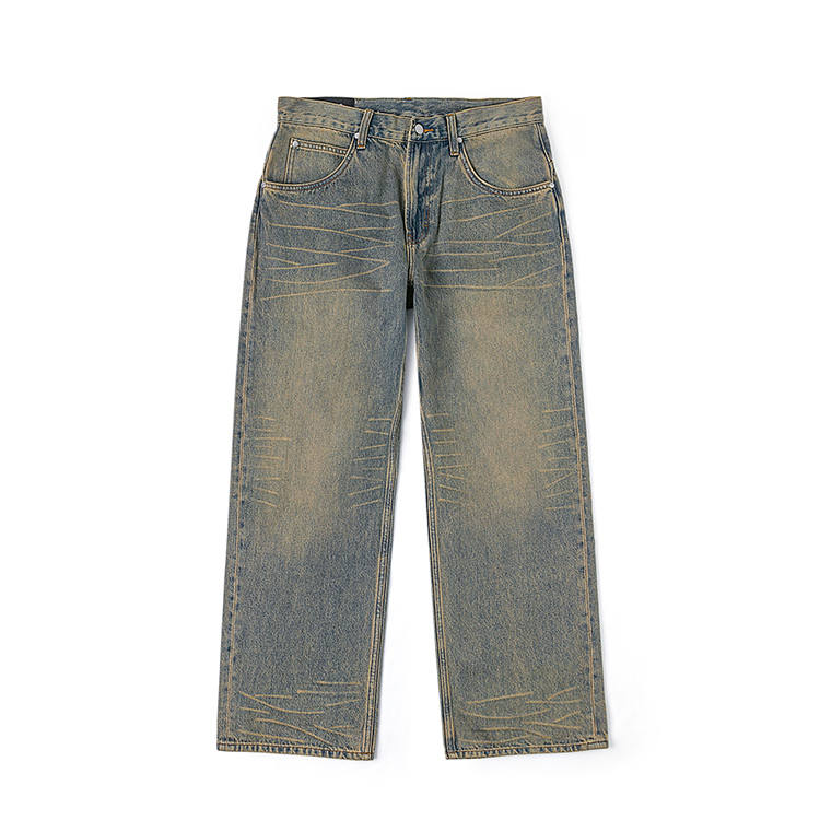Lee Lee Jeans Men's Dark Blue Moderate Wide Leg Pants