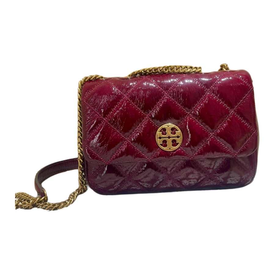 TORY BURCH Quilted Leather Crossbody Bag, Shoulder Bag Small Women's Red