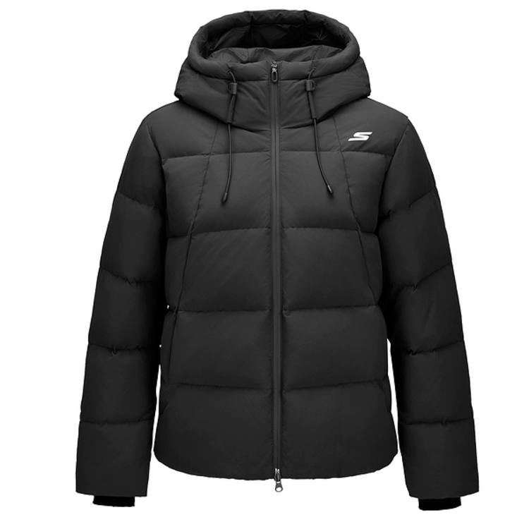Skechers Down Jackets Women's Carbon Black/0018 Hooded Thickened