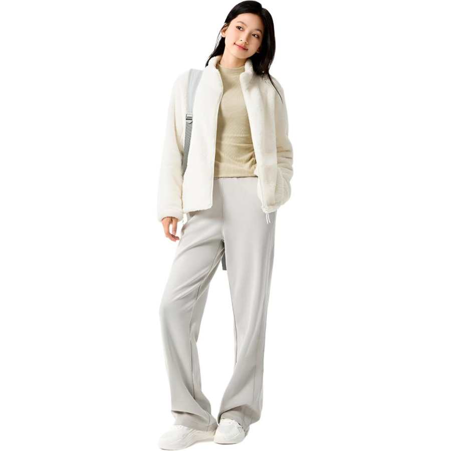 361° Velvet Jackets Women's Cream White Stand Collar Thickened