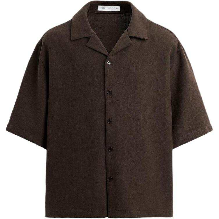 ZARA ZARA Shirts Men's Brown Lapel Moderate