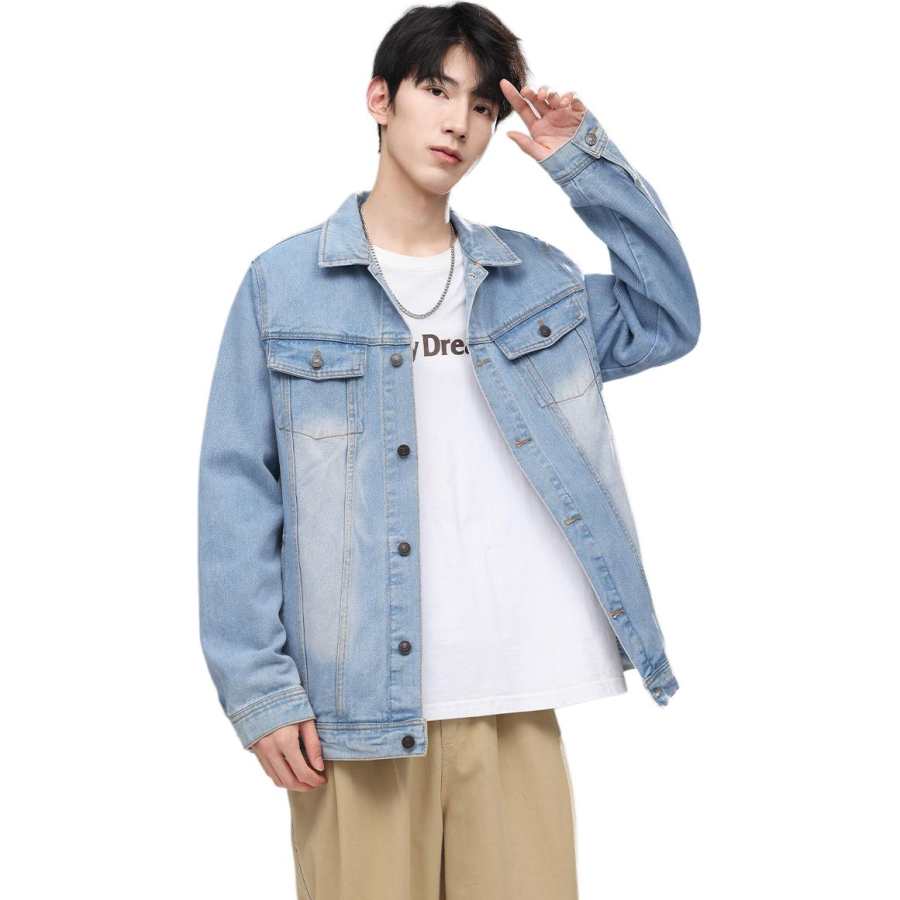 BALENO Denim Jackets Men's Lapel Moderate Other