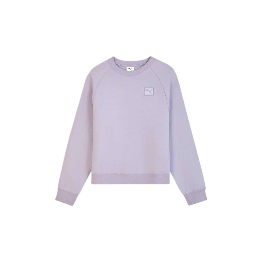PUMA Sweatshirts Women's Light Purple Crew Neck Moderate Regular