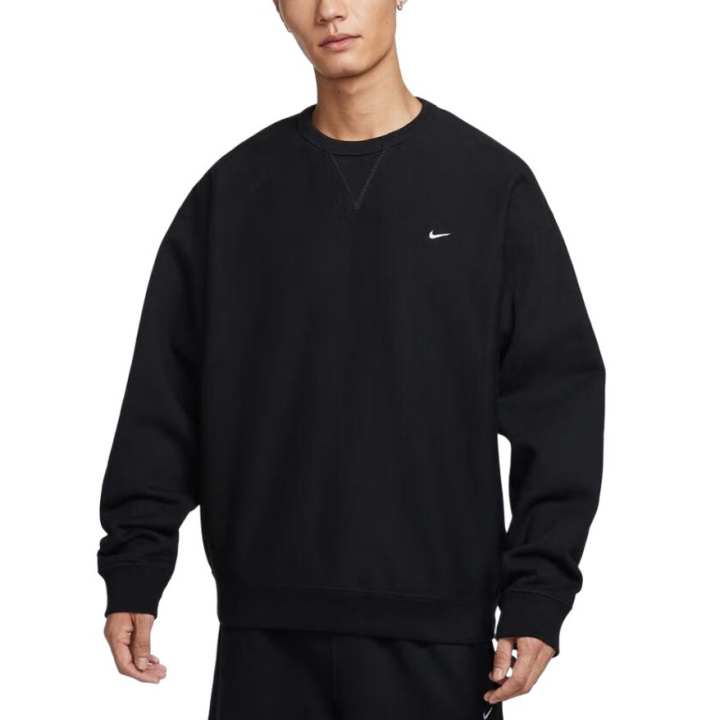 Nike Nike Solo Swoosh Solid Color Crew Neck Pullover Fleece Lined Long Sleeved Sweatshirt Men's