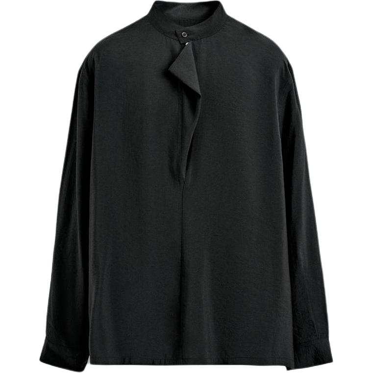 ZARA Shirts Men's Black Stand Collar Moderate