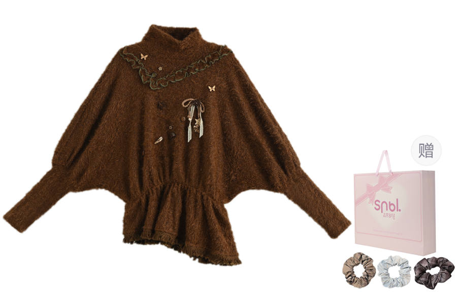SNBL Knitwear Women's Brown Turtleneck Moderate