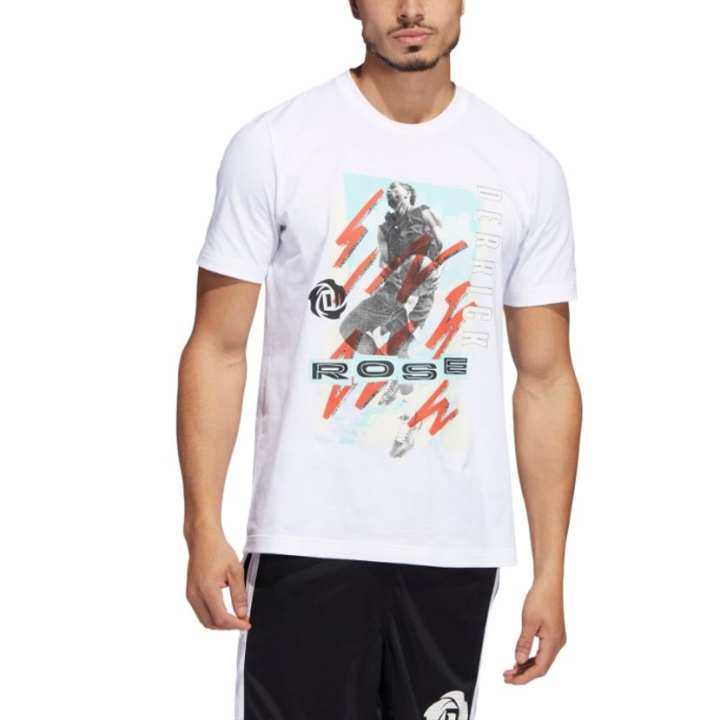 Adidas Adidas T Shirts Men's White Crew Neck Moderate Straight Fit
