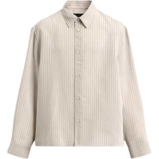 ZARA Shirts Men's Beige/Black Lapel Moderate