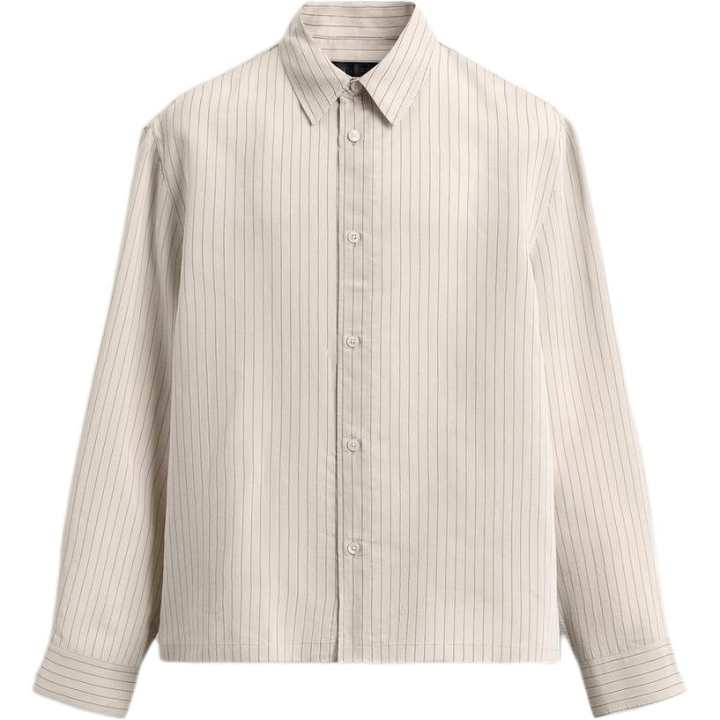 ZARA ZARA Shirts Men's Beige/Black Lapel Moderate
