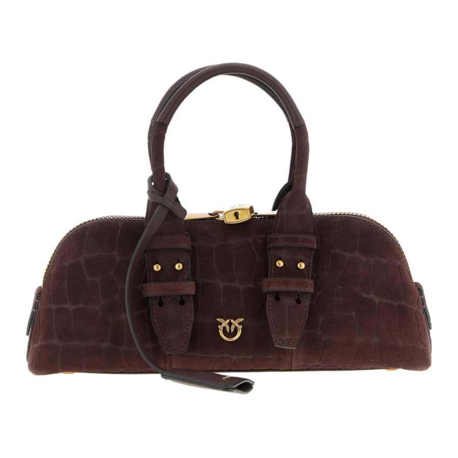PINKO Goatskin Shoulder Bag, Handbag Small Women's Burgundy