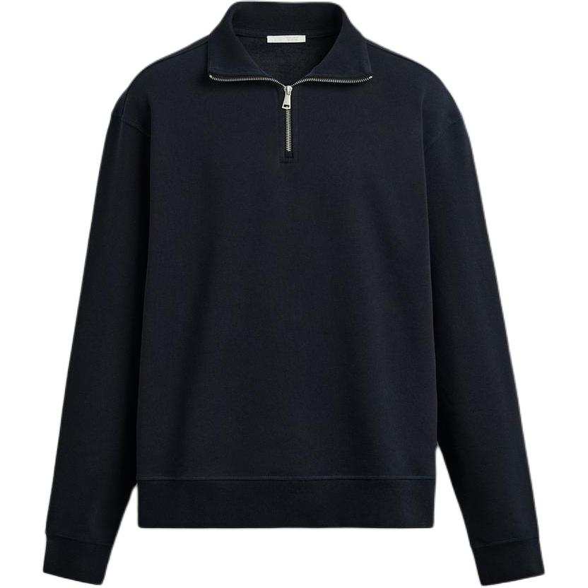 ZARA Sweatshirts Men's Marine Blue Stand Collar Moderate