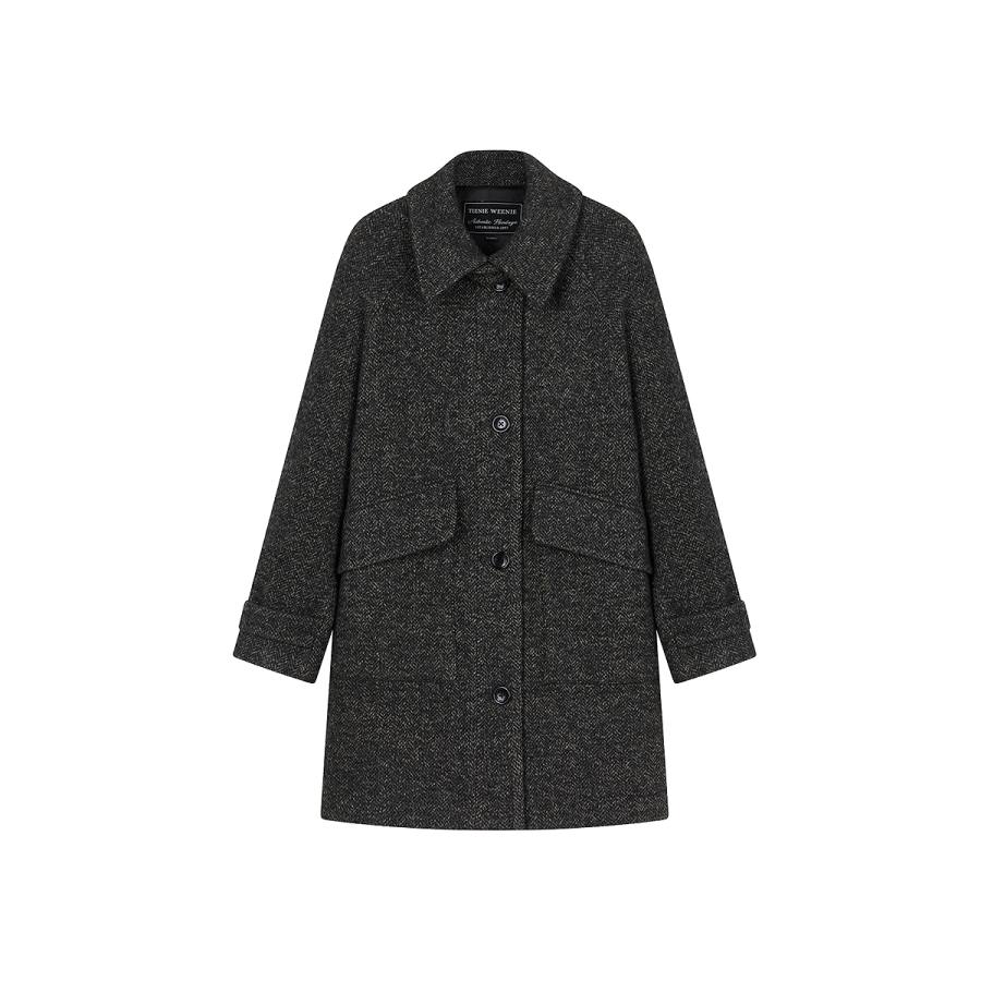 Teenie Weenie Coats Women's Gray Lapel Moderate