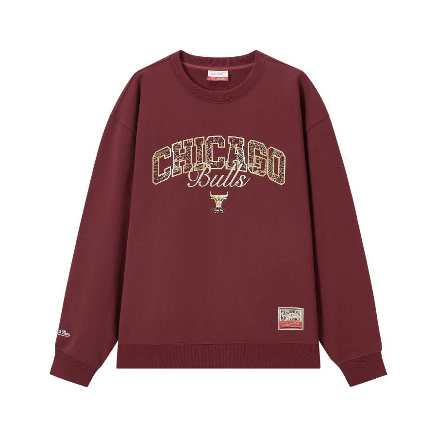 Mitchell Ness x NBA Chicago Bulls Sweatshirt Unisex Dark Red