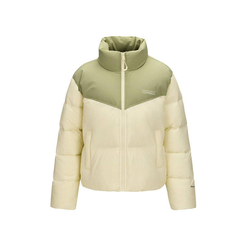 Skechers Down Jackets Women's Light White/01ZG Stand Collar