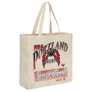 Mitchell Ness Cotton Handbag, Shoulder Bag Unisex Ecru