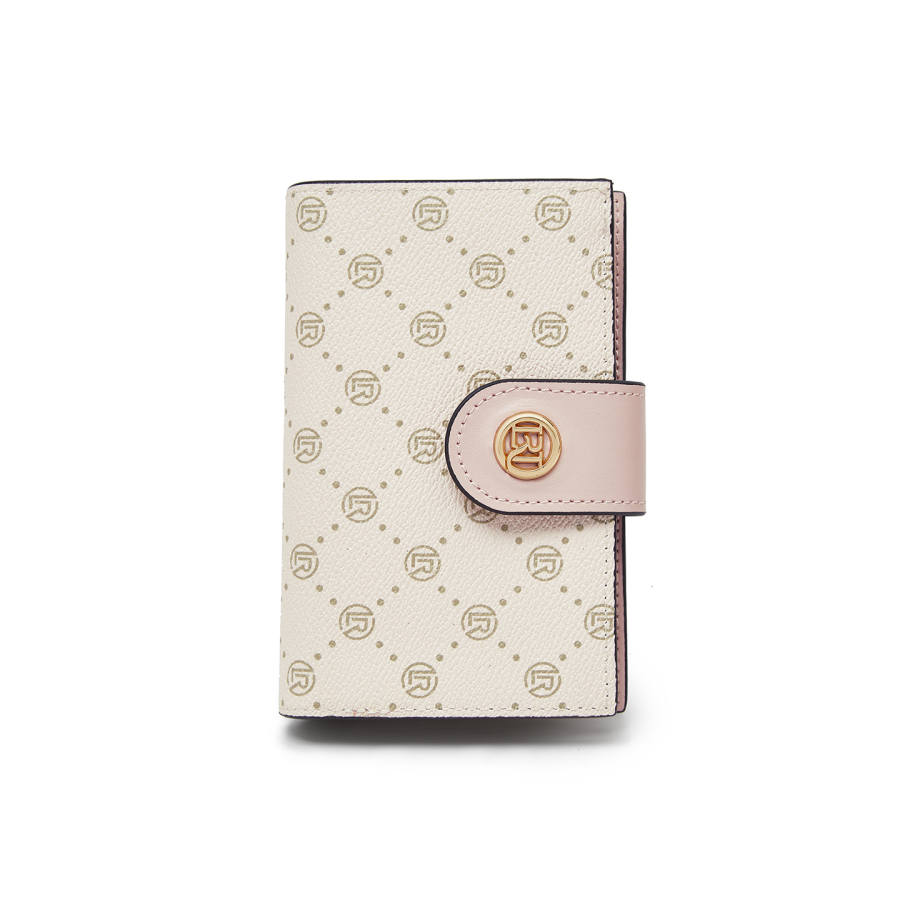 LAORENTOU Synthetic Leather Wallet Regular Women's Pink/Coffee