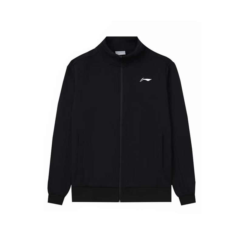 Li-Ning Li Ning Embroidery Logo Solid Color Minimalist Style Casual Fleece Lined Thermal Stand Collar Cardigan Sweatshirt Men's