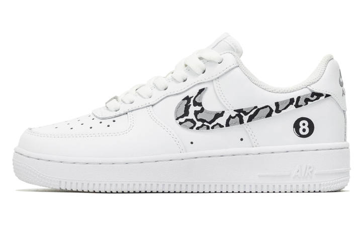 Nike Nike Air Force 1 Mystic Snake Black Eight Abrasion Resistant Low top Skateboard Shoes Unisex Black White