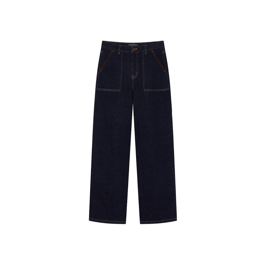 Teenie Weenie Jeans Women's Dark Blue Moderate Straight Fit Pants