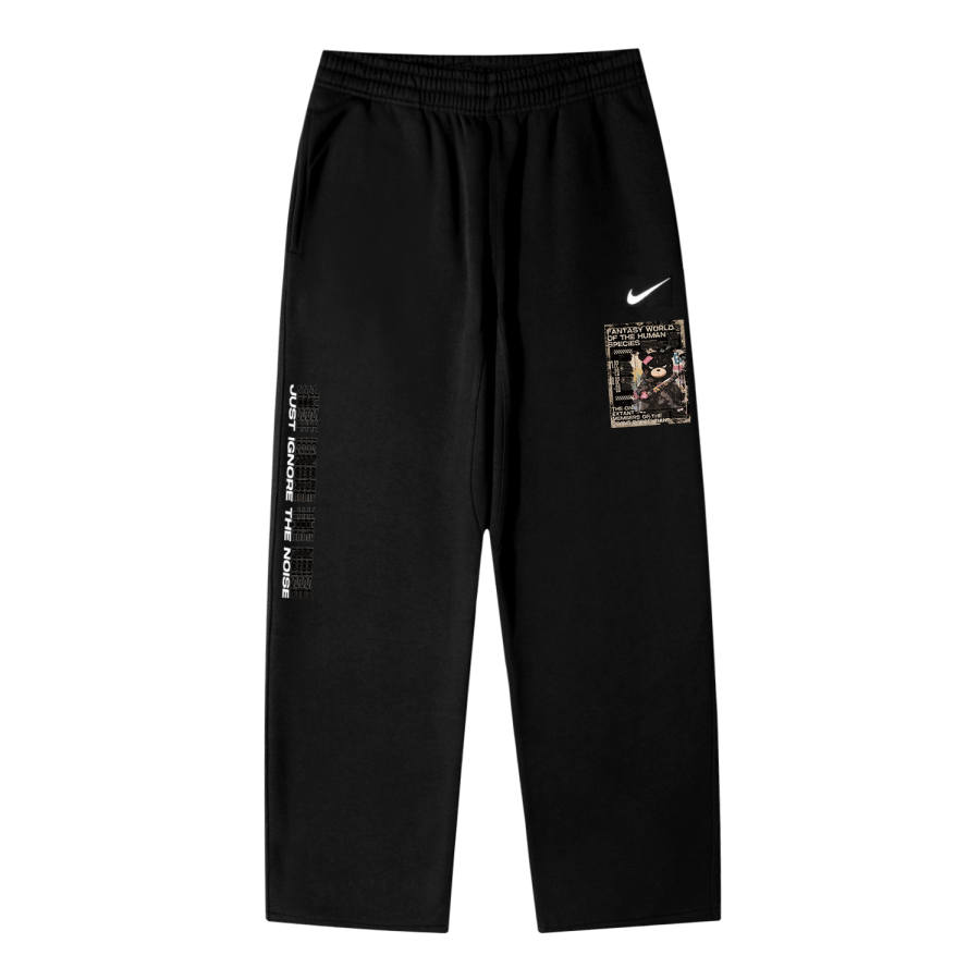 Nike Nike Fleece Lined Distressed Bear Club OH Pant Swoosh NF Logo Breathable Casual Knitted Sweatpants Unisex Black