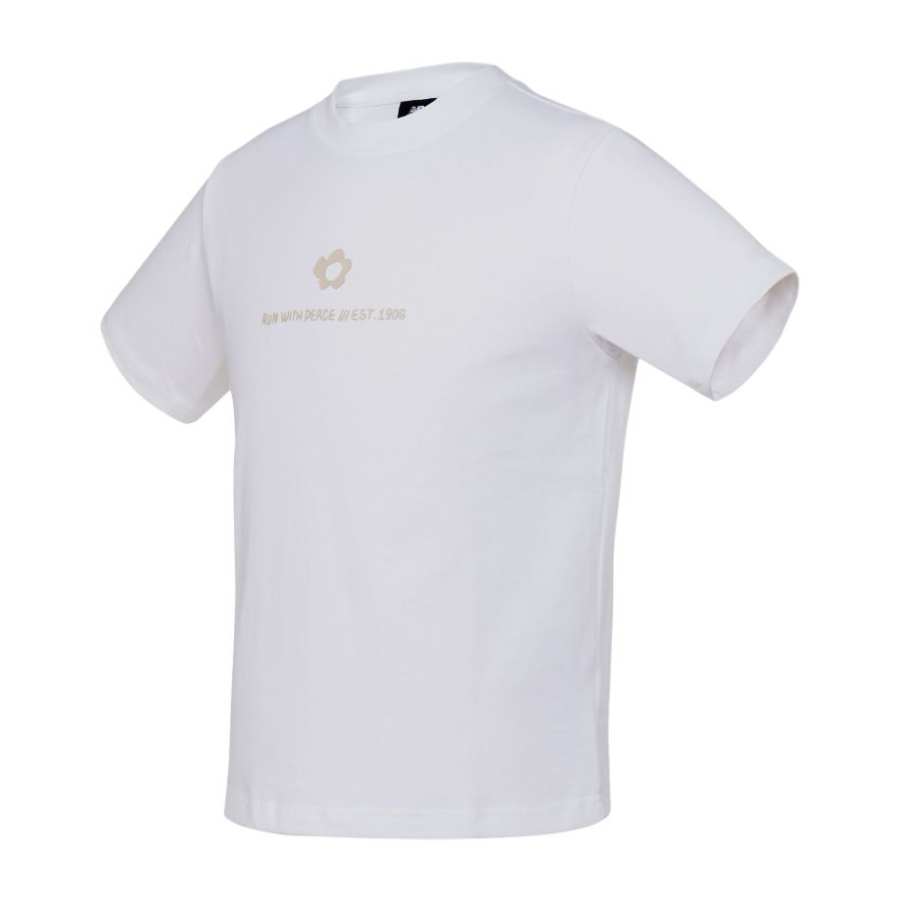 New Balance New Balance SMALL FLOWER T Shirts Women's White Crew Neck Moderate Straight Fit