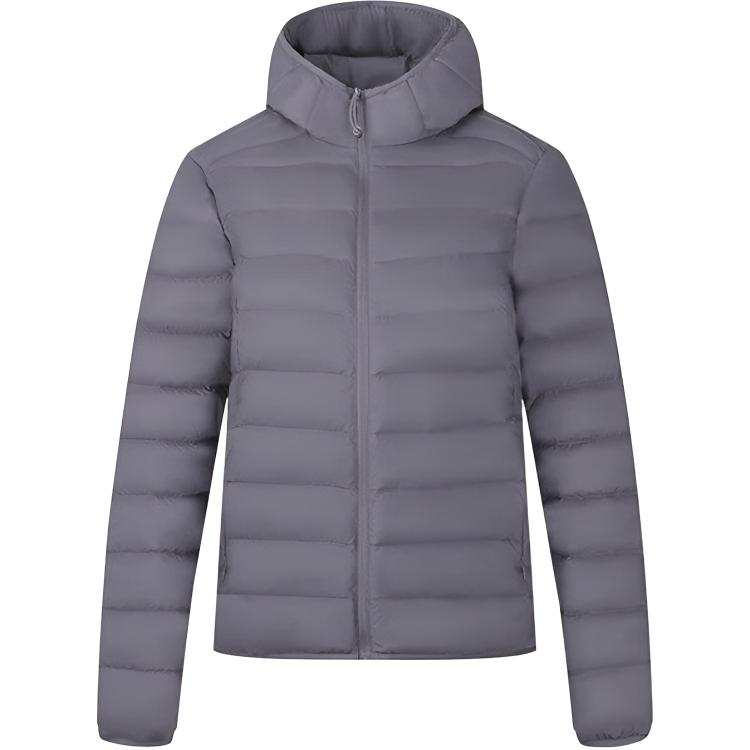 361° Down Jackets Women's Gray Purple Stand Collar Lightweight Down Jacket