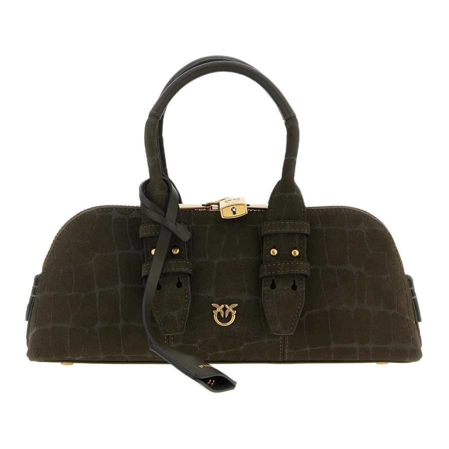 PINKO Goatskin Shoulder Bag, Handbag Small Women's Green