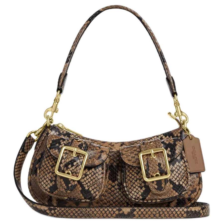 COACH COACH Ashton Leather Shoulder Bag Medium Women's Brown