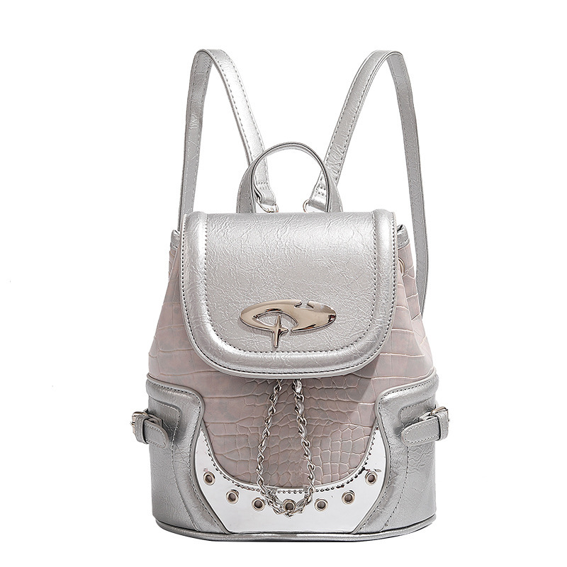 DCLOUD DCLOUD Pu Backpack Small Women's Silver/Black