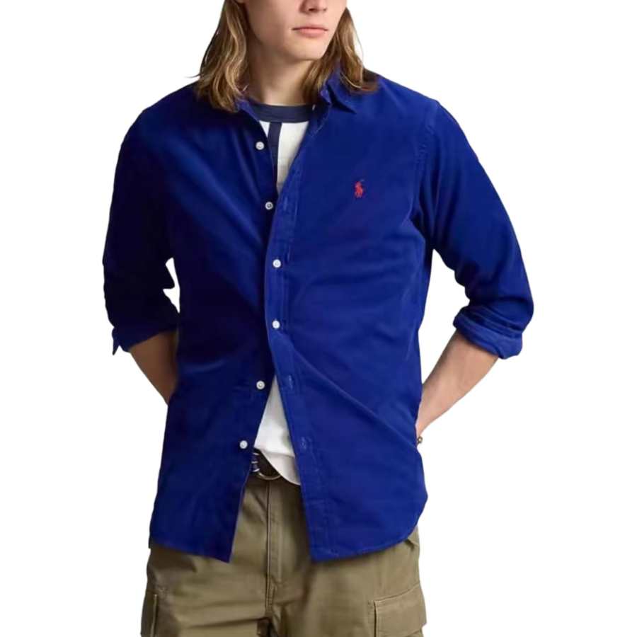 Polo Ralph Lauren Shirts Men's Dark Blue Lapel Moderate Other