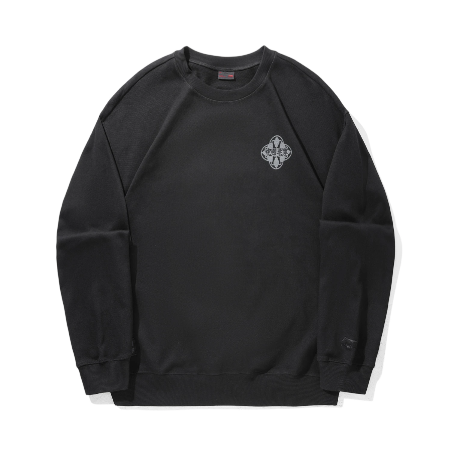 Li-Ning Li Ning Sweatshirts Unisex Black Crew Neck Moderate
