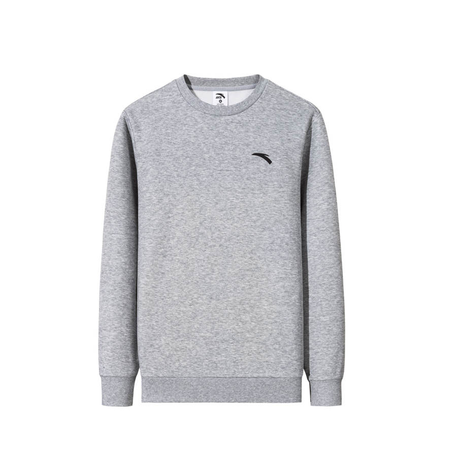 Anta Variety Training Collection Small Logo Fleece Lined Thermal, Fitness Training, Fashion Trend Versatile Sweatshirt