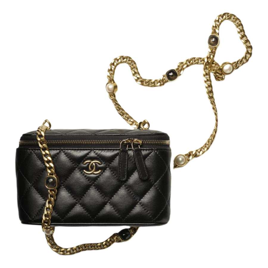 CHANEL 22BFW Lambskin Crossbody Bags Women's Black