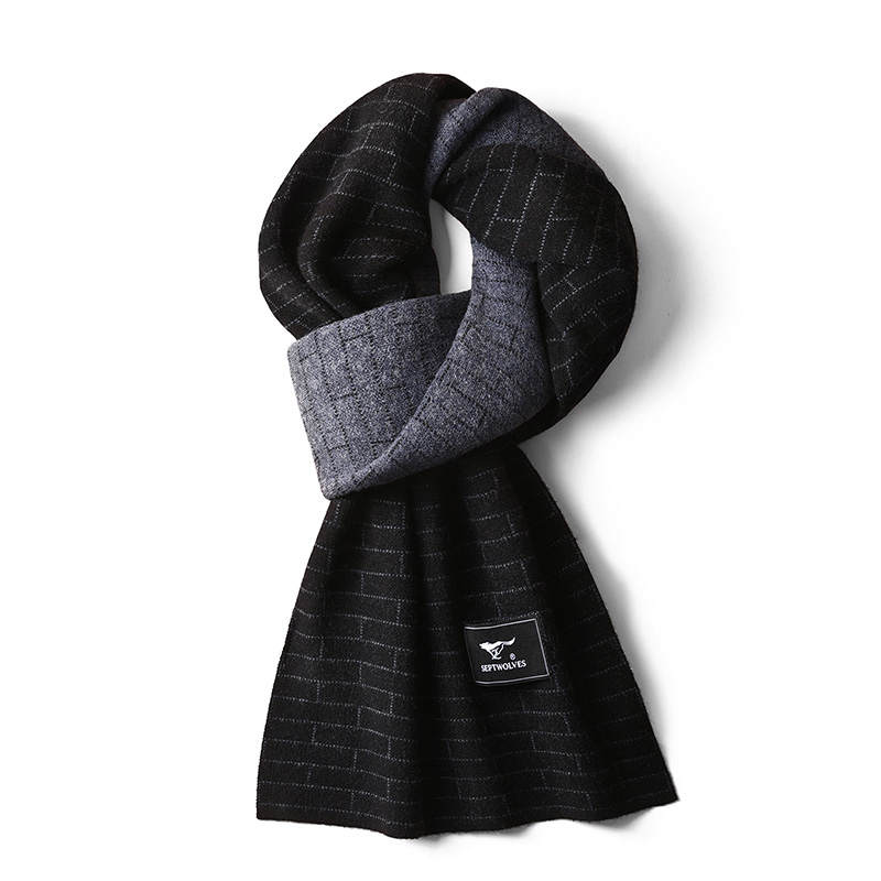 SEPTWOLVES Wool Fall Winter Outdoor Windproof Cold Resistant Thermal Men's Knit Scarf Unisex