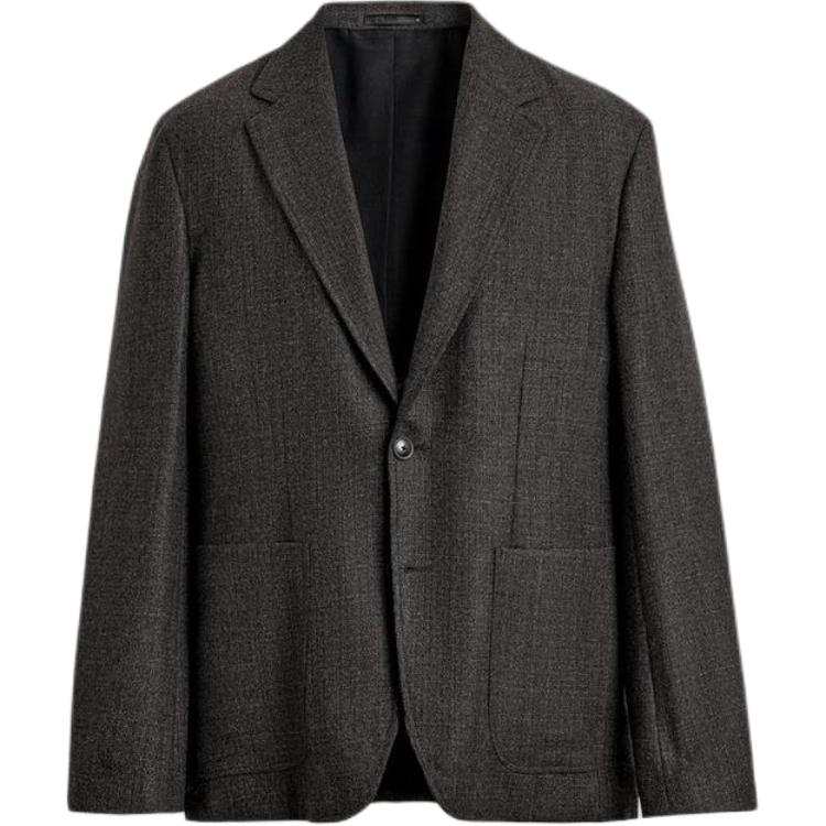ZARA Business Suits Men's Dark Brown Suit Collar Moderate Business Suit