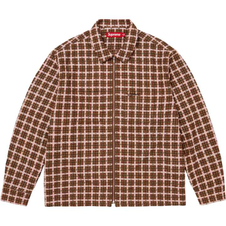 Supreme Supreme FW25 WEEK5 Metallic Plaid Zip Up Shirt Unisex