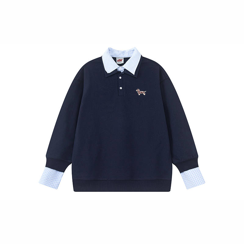 F426 F426 Sweatshirts Unisex Lapel Moderate Mock Two Piece