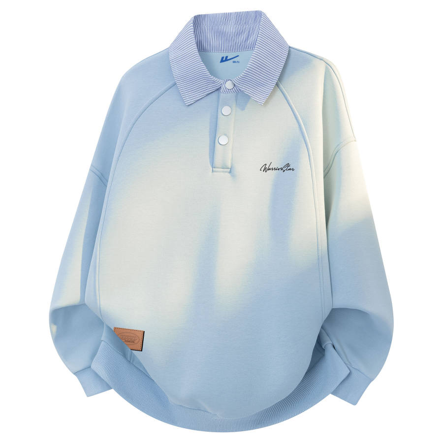 WARRIOR WARRIOR Sweatshirts Unisex Polo Collar Moderate Mock Two Piece