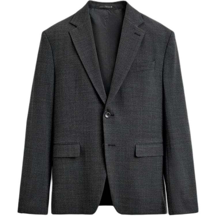 ZARA Business Suits Men's Coal Gray Suit Collar Moderate Business Suit