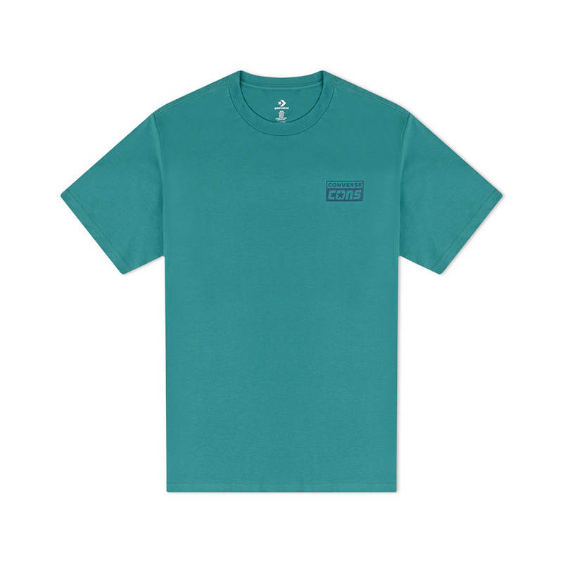 Converse Converse T Shirts Men's Green Crew Neck Moderate
