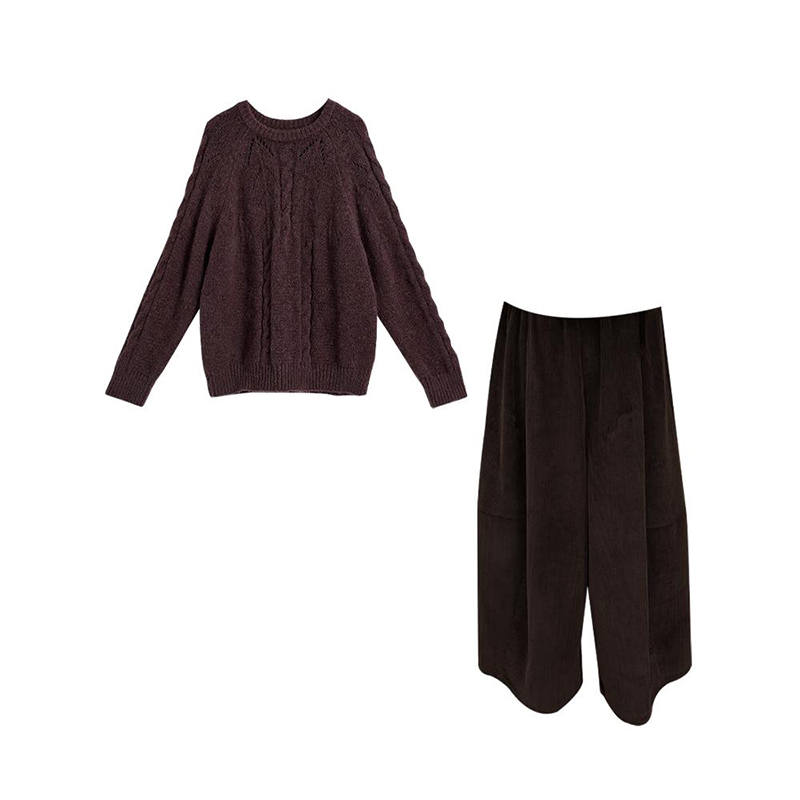 MARIE·COCO Casual Suits Women's Crew Neck Moderate Mid Length