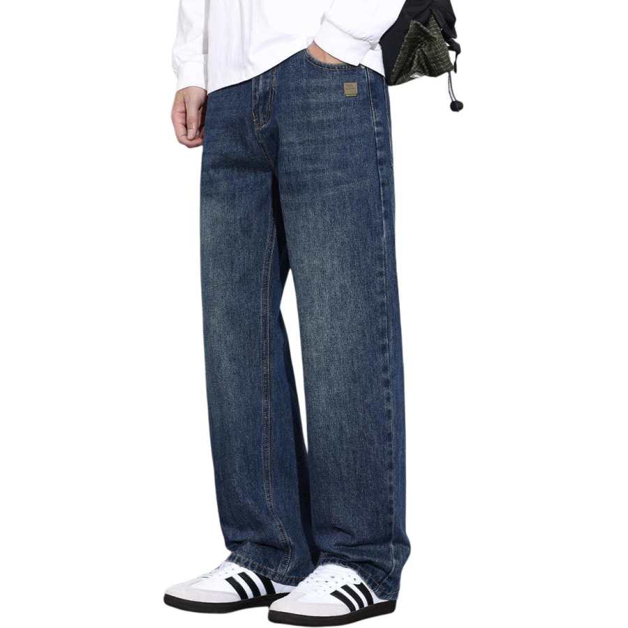 BALENO Jeans Men's Vintage Blue Moderate Wide Leg Pants